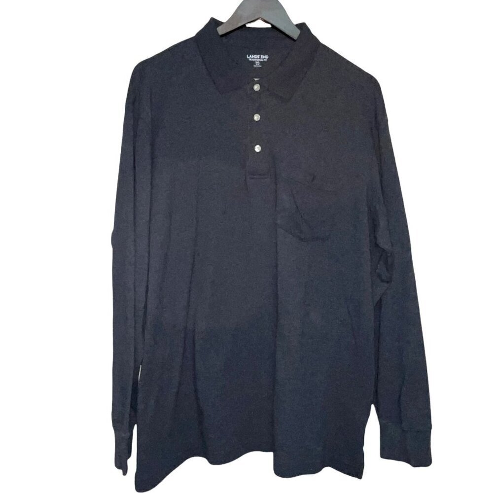 Land's End Traditional Fit Grey Long Sleeve Button Up Shirt Men's Size XXL 50 52